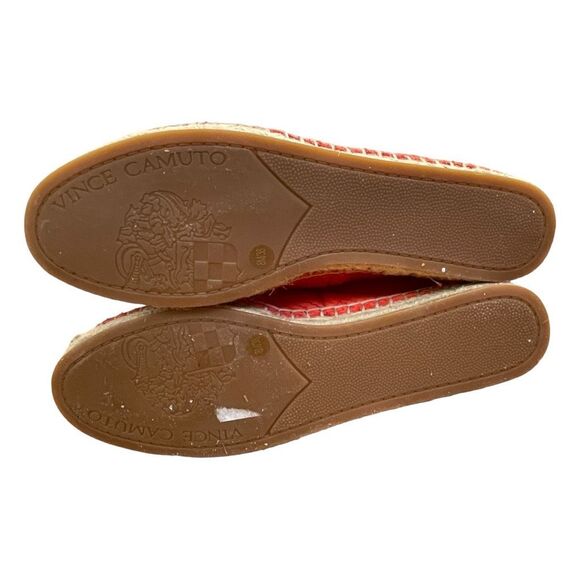 Vince Camuto Driston Espadrilles Flats Orange Suede Snakeskin Animal Print 8 - Picture 4 of 9